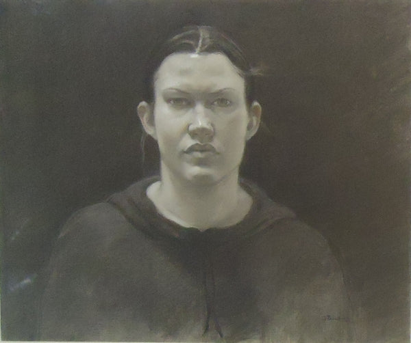 Heather, charcoal and conté crayon on paper drawing by Philadelphia artist Patricia Traub