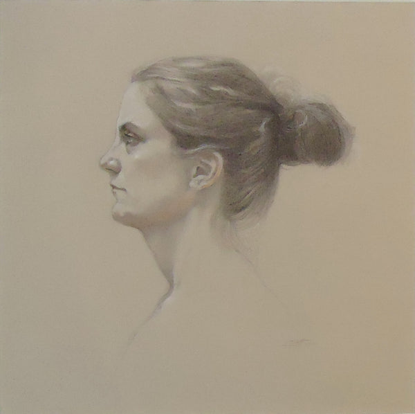 Laura, charcoal and conté crayon on paper drawing by Philadelphia artist Patricia Traub