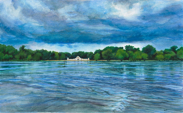 Earth Air Water, watercolor on Arches paper painting by Cerulean Arts Collective member Kathleen Wert.