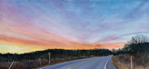 Endless, watercolor on Arches paper painting by Cerulean Arts Collective member Kathleen Wert.