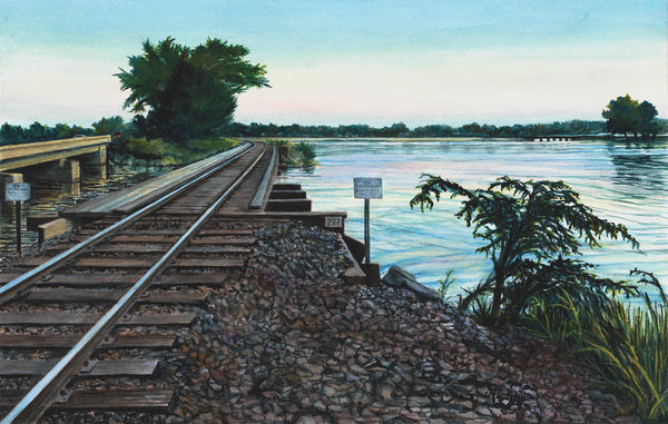 Evening, Madison, watercolor on Arches paper painting by Cerulean Arts Collective member Kathleen Wert.