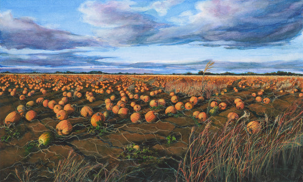 Field, watercolor on Arches paper painting by Cerulean Arts Collective member Kathleen Wert.