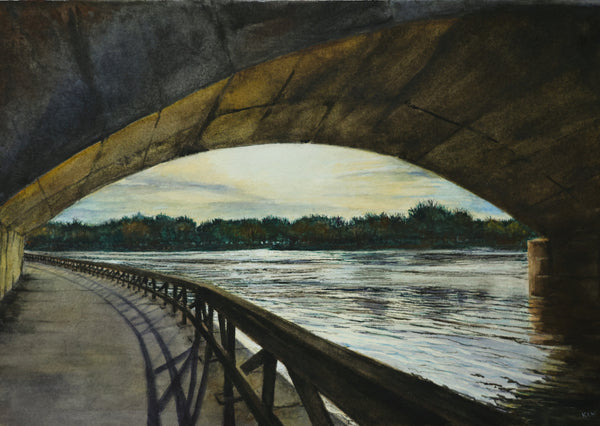 Heavy, watercolor on Arches paper painting by Cerulean Arts Collective member Kathleen Wert.