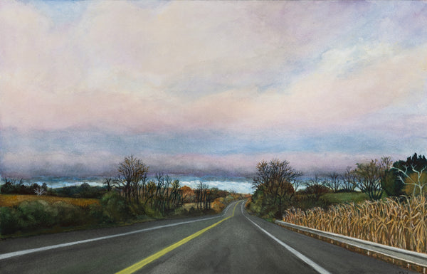 November, watercolor on Arches paper painting by Cerulean Arts Collective member Kathleen Wert.