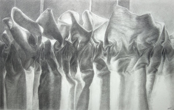 Pinch, graphite drawing by Cerulean Arts Collective member Kathleen Wert.