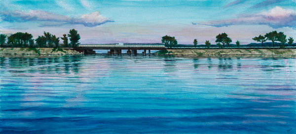 White Van, Madison, watercolor on Arches paper painting by Cerulean Arts Collective member Kathleen Wert.
