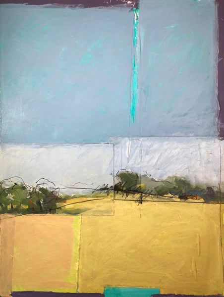 Greenwich Farm 1, mixed media collage on board by Cerulean Arts Collective member Mark Willie