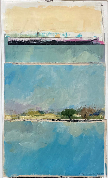 Abstract landscape with layered colors and textures