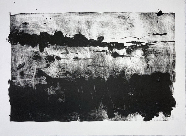 Untitled 1, stone lithograph on paper print by Cerulean Arts Collective member Mark Willie