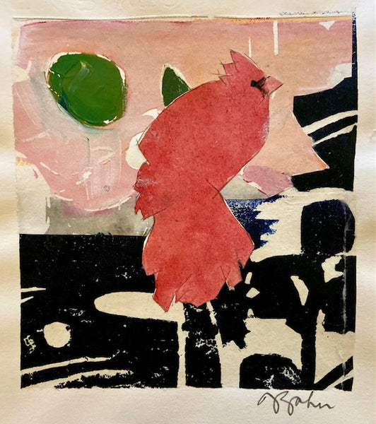 Julie Zahn: Cardinal at Pond's Edge