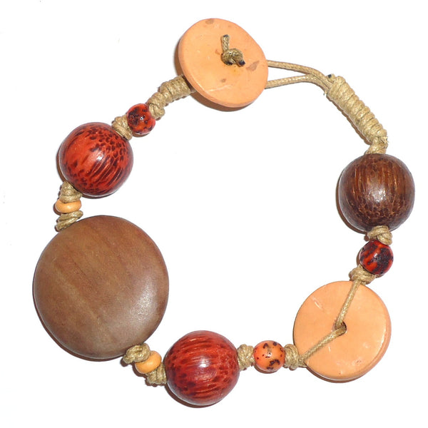 Multi Wood Bead Bracelet