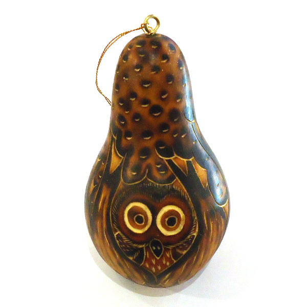 Gourd Ornament - Forest Owls