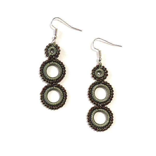 Parade of Circles Earrings - Taupe