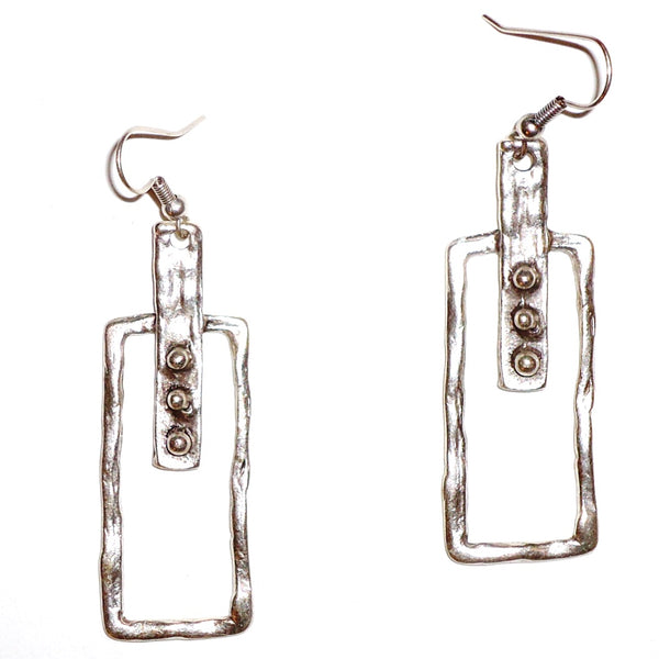 Buckle silver plated earrings available at Cerulean Arts.  