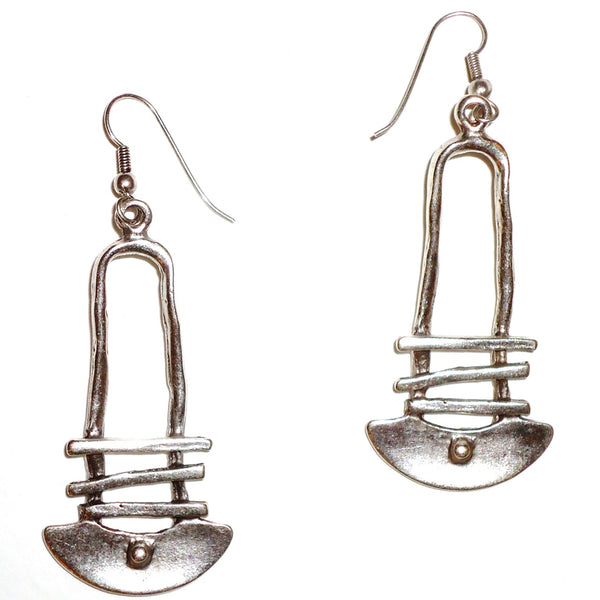 Fence silver plated earrings available at Cerulean Arts.  