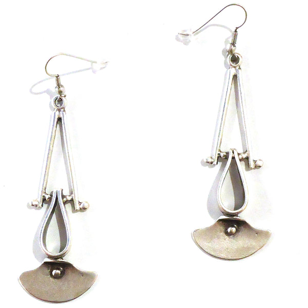Round silver plated earrings available at Cerulean Arts. 