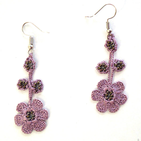 Pansy Earrings - Orchid