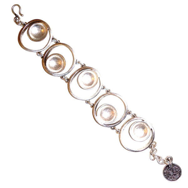 Silver plated link bracelet available at Cerulean Arts. 