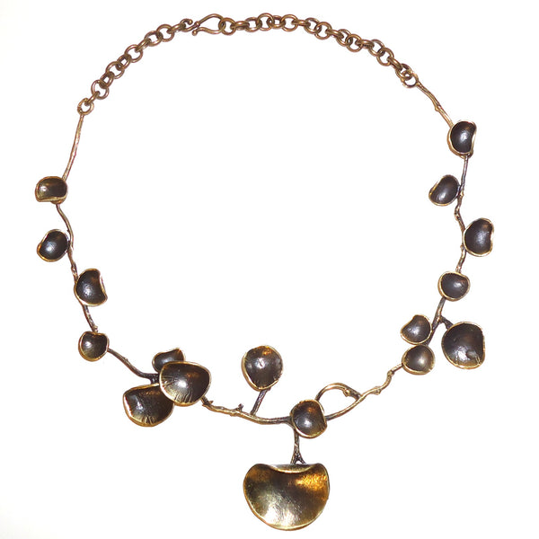 Bronze Round Leaf Necklace