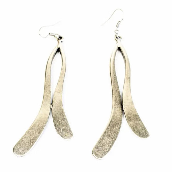 Silver plated dancing bar earrings available at Cerulean Arts. 