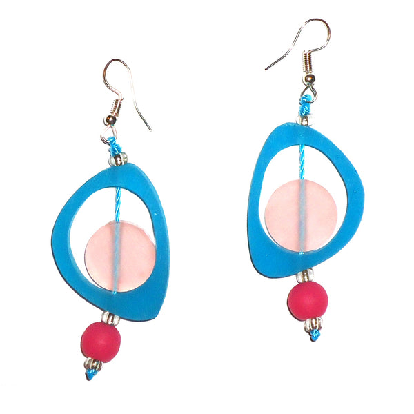 Ovoid Resin Earrings - Turquoise