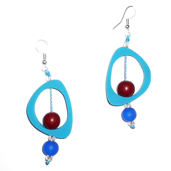 Ovoid Resin Earrings - Cerulean