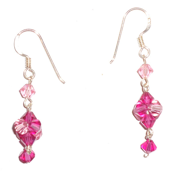 Austrian Crystal Earrings - Pink