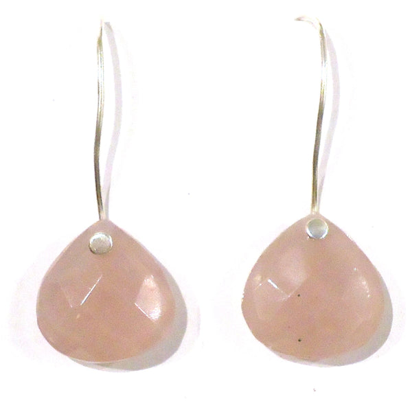 Faceted Teardrop Earrings - Pink