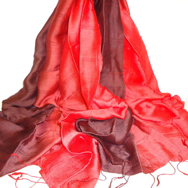 Ombre Scarf - Red/Burgundy
