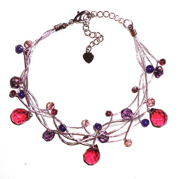 Stone & Crystal Bracelet - Purple