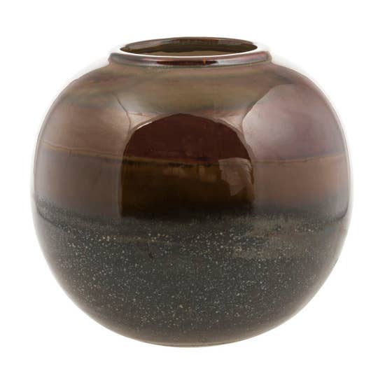 Ceramic Sphere Vase - Brown / Umber