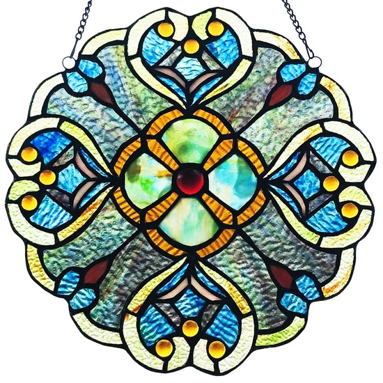 Stained Glass Ornamental Baroque Medallion