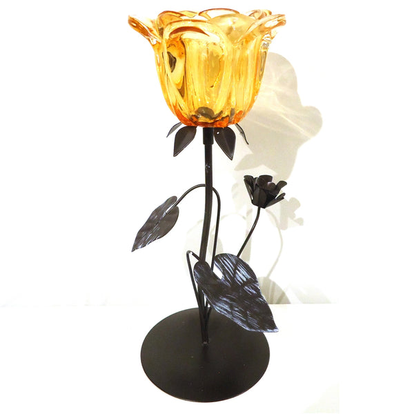 Floral Tealight Holder - Gold