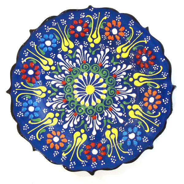 Embossed Ceramic Plate - Blue
