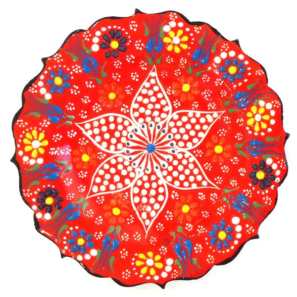 Embossed Ceramic Plate - Red
