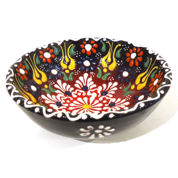 Embossed Ceramic Bowl - Brown