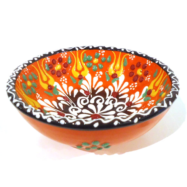 Embossed Ceramic Bowl - Orange