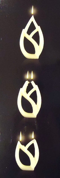 Multi-Flame Candle - Small White Leaf