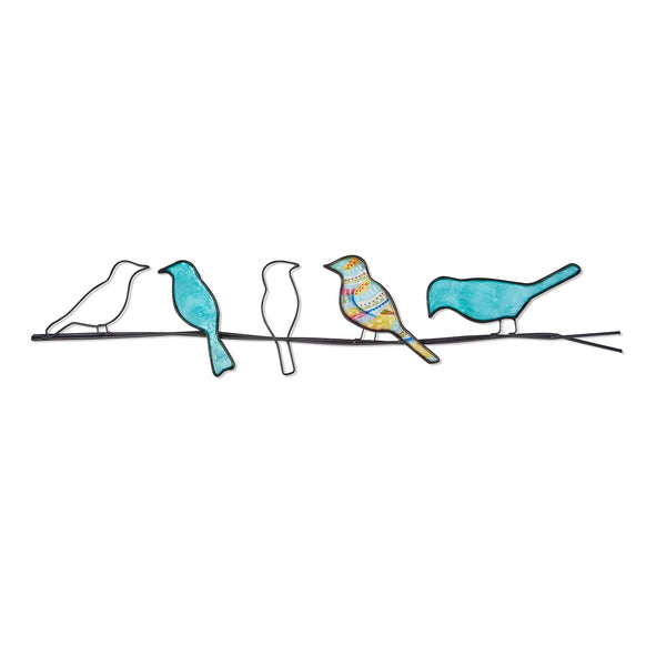 Capiz Shell Birds on a Wire - Blue