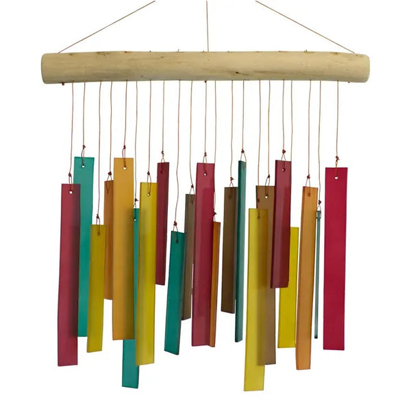 Tumbled Glass Wind Chime - Multi Rectangles