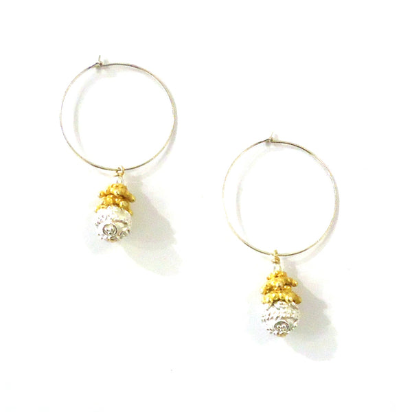 Gold & Silver Drop Earrings