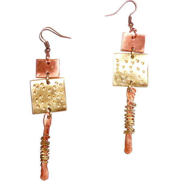 Copper and Brass Earrings