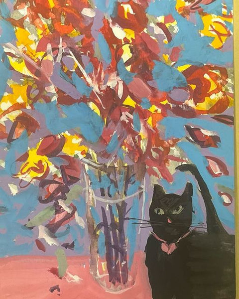 Ruth Formica: Black Cat Painting / Notecard, Week 2