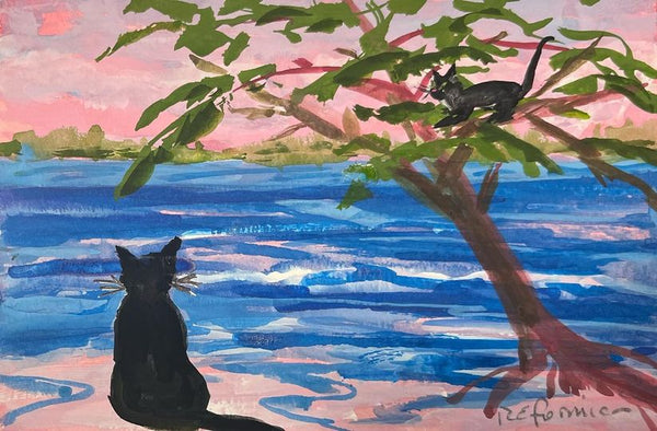 Ruth Formica: Black Cat Painting / Notecard, Week 3