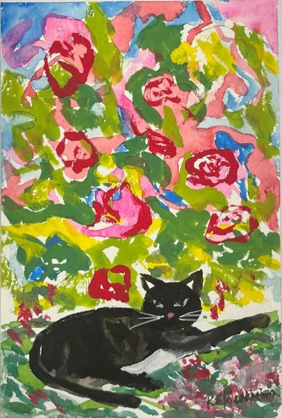 Ruth Formica: Black Cat Painting / Notecard, Week 3