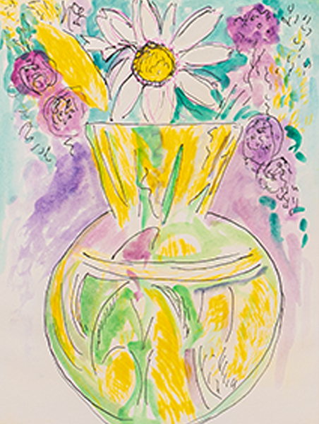 Fran Gallun: Big Vase Series, Gouache