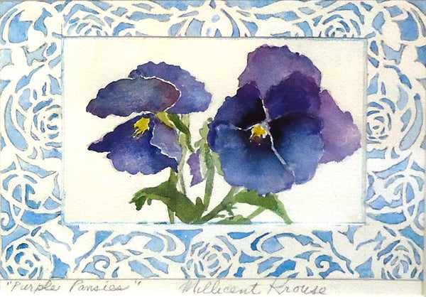 Millicent Krouse: Purple Pansies