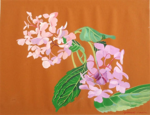 Untitled (Hydrangea), gouache on paper painting by Pennsylvania artist Gilbert Lewis available at Cerulean Arts. 