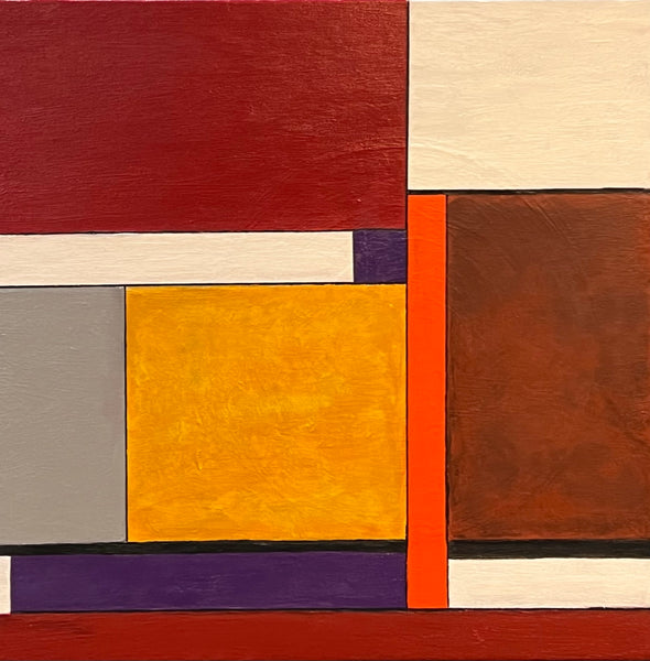 Homage a Mondrian, acrylic painting by Cerulean Arts Collective Member Joellyn Ross.