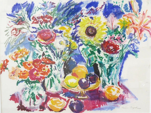 Karen Segal: Three Bouquets with Fruit